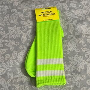 Vibrant Lime Green Knee Socks